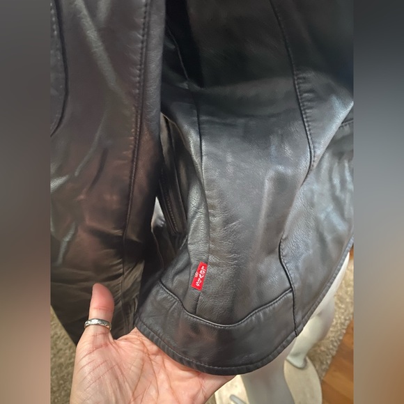 Levi’s faux leather moto jacket size Medium - Picture 5 of 9